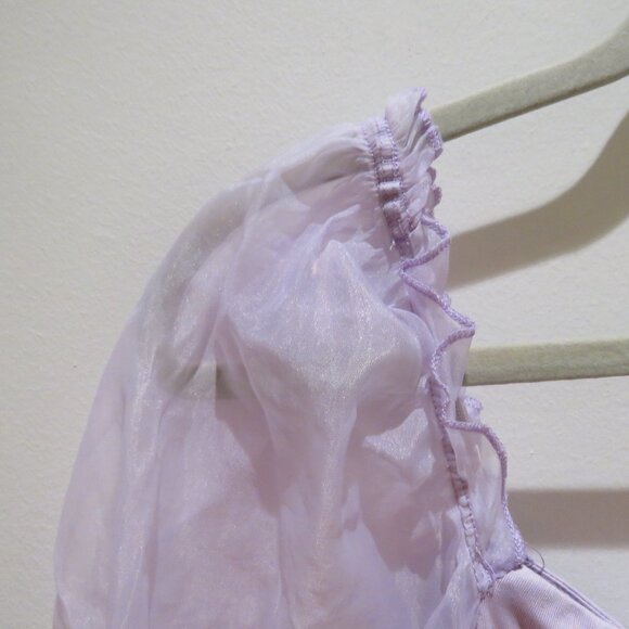 PRINCESS POLLY Girl In Love Bodysuit in Lilac Pastel Feminine Puff Sleeve Fairy - Picture 5 of 13